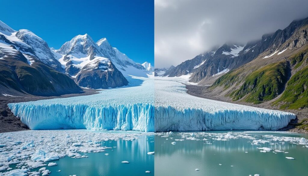 découvrez des images choc du recul spectaculaire de la mer de glace, illustrant l'impact du changement climatique sur ce glacier emblématique.