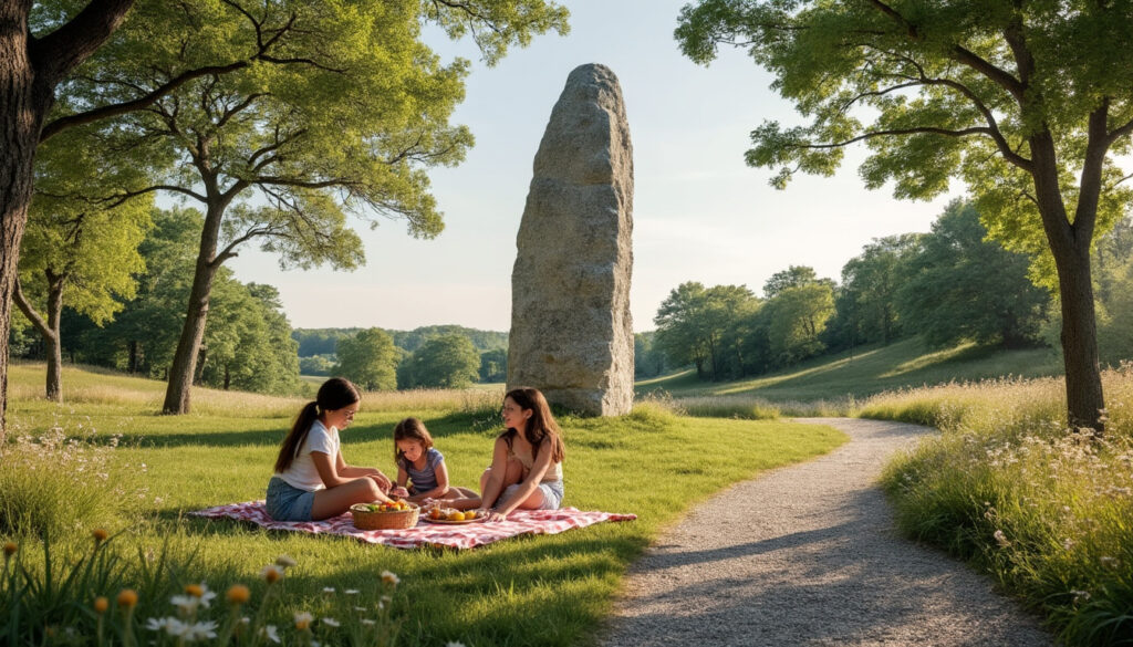 découvrez l'aire du menhir à olonne-sur-mer, un lieu idéal pour une balade agréable et un pique-nique en pleine nature, parfait pour toute la famille.